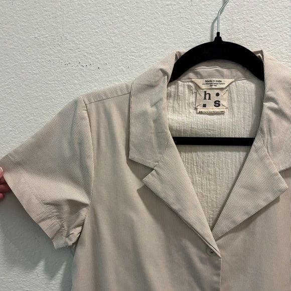 NWT Harper Sage Beige Button-Front Midi Shirt Dress, size XS - Picture 3 of 7